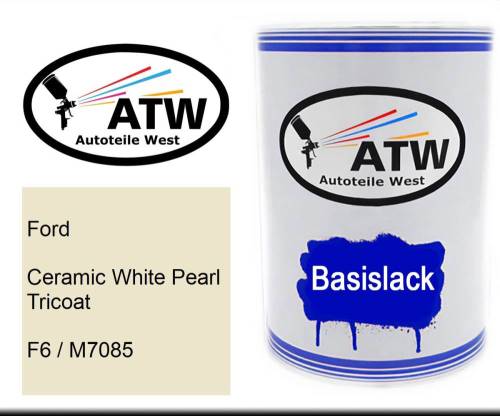 Ford, Ceramic White Pearl Tricoat, F6 / M7085: 500ml Lackdose, von ATW Autoteile West.